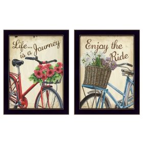 Black Frame "Vintage Bicycles Collection" 2 pc By Debbie DeWitt