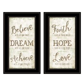 Black Framed "Faith / Believe" 2-Pc Vignette by Mollie B