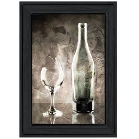 Black Frame "Moody Gray Wine Glass Still Life" by Bluebird Barn