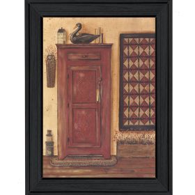 Black frame "Old Red Pie Safe" By Pam Britton, Printed Wall Art