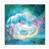 White Framed "Woodland Cove Mermaid" by Bluebird Barn