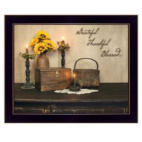Black Framed "Grateful, Thankful, Blessed" By Susan Boyer