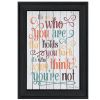 Black Framed "Who You Think You Are" by Susan Ball