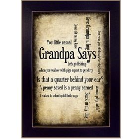 Black Framed "Grandpa Says" By Susan Ball