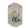Welcome Sign, "Tractor" Porch Decor, Resin Slate Plaque