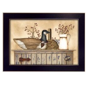 Black Framed "Duck and Berry Still Life" By Linda Spivey