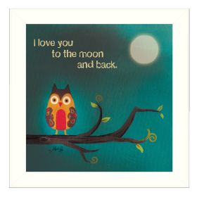 White Framed "To the Moon I" By Marla Rae, Printed Wall Art