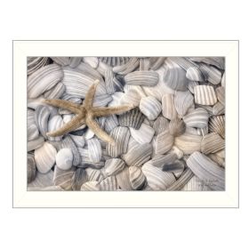White Framed "Starfish and Seashell" By Lori Deiter