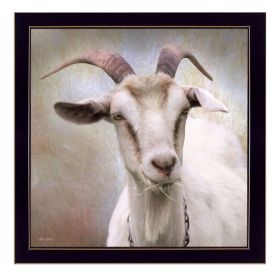 Black Framed "Up Close Goat" By Lori Deiter, Ready To Hang