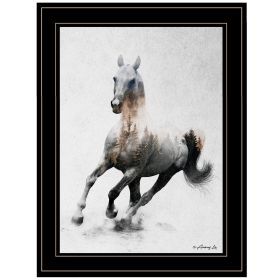 Black Frame "Galloping Stallion" by Andreas Lie, Ready to hang