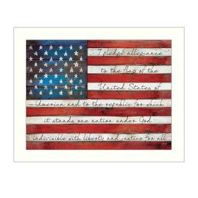 White Framed "Pledge of Allegiance" By Marla Rae, Wall Art