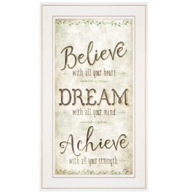White Framed "Believe" by Mollie B