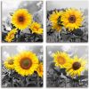 Sunflower Canvas Giclee Watercolor Poster, 4 Panel, 12" x 12"