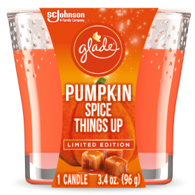 Glade Candle Pumpkin Spice Things Up,3.4 OZ. w/Essential Oils