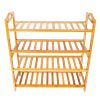 Light Wood Color Bamboo 4-Tier Shoe Rack, Shelf Storage