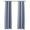 Blackout Curtains with Rings 2 pcs Gray 37"x 63" Fabric