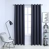 Blackout Curtains with Rings 2 pcs Anthracite 54"x 84" Fabric
