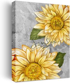 Yellow Sunflower Canvas Floral Prints Framed Artwork, 12" x 15"
