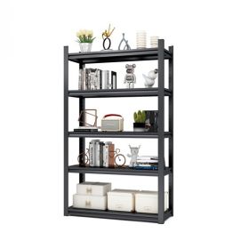 Gray 5 Tier Heavy Duty Metal Shelving Unit 72H X 47W X 23D