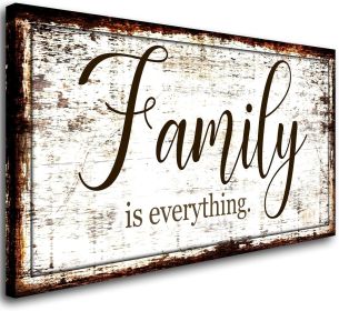 Family is Everything Rustic Family Quote Canvas 20"x40"