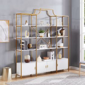 Gold Frame 4 tier Bookcase , Storage Cabinet, Display shelf, 78"