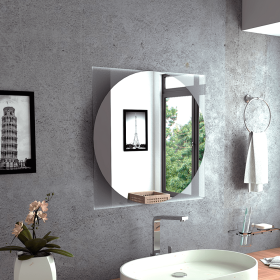 Acantha Mirror; With Sandblasting Borders; Square, 23" x 23"