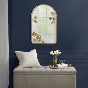 Gold Madison Park Arched Metal Floral Mirror 15" x 25"