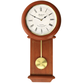 Cherry Brown Wood Bedford Clock Collection Olivia 24.5"