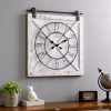 FirsTime & Co. White Farmstead Barn Door Clock, 27x2x29 in