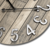 Westclox 15.5" Brown Farmhouse Style Wood Grain