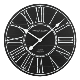 Black Better Homes & Gardens 20" Round Farmhouse Clock