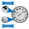 Black Mainstays 20" Round Farmhouse clock w/ Arabic Numbers