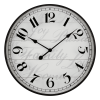 Black Mainstays 20" Round Farmhouse clock w/ Arabic Numbers