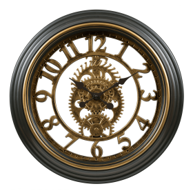 Bronze La Crosse 20" Antiqued Gears Vintage Quartz Wall Clock