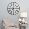 Gray Solange Round Metal Wall Clock - 30"