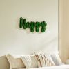 HAPPY Letter Art Moss Wall Decor, 31" x 15"