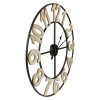Black Metal Framed Round Wall Clock with Block Numbers (24")