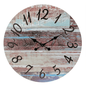 Stonebriar 23" Brown Round Farmhouse Battery Operated Clock
