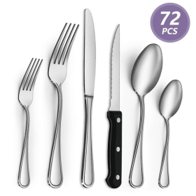 Stainless Steel Bestdin 72 Pc Silverware Set for 12