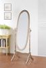 Traditional Queen Anna Style Wood Cheval Mirror, Gold Finish