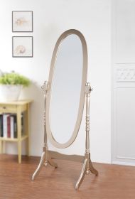 Traditional Queen Anna Style Wood Cheval Mirror, Gold Finish