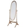 Traditional Queen Anna Style Wood Cheval Mirror, Gold Finish