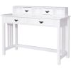 White Home Office Writing Desk with 4 Drawer Study Table