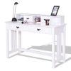 White Home Office Writing Desk with 4 Drawer Study Table