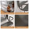 Black Bathroom Mirror with Shelf Hooks, Sturdy Metal Frame