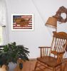 White Framed "American Flag USA Map" By Marla Rae