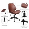 Office Brown Leisure Mid-back PU Upholstered Rolling Chair