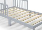 Light Gray/White Birdie Toddler Bed by Olive & Opie