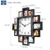 Black Photo Frame Picture Collage,12 picture display Wall Clock