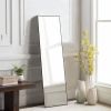 Black Rectangular Standing Mirror, Aluminum Frame,16''x59''